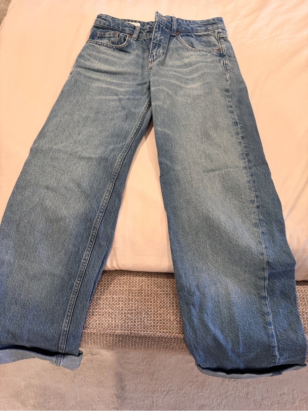 Zara Light Blue Wide Leg Jeans - Picture 5 of 8